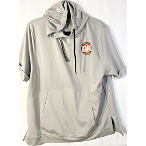 Point 3 Basketball Hoodie Mens L Gray short Sleeve athletic Gym Warm Up Pullover